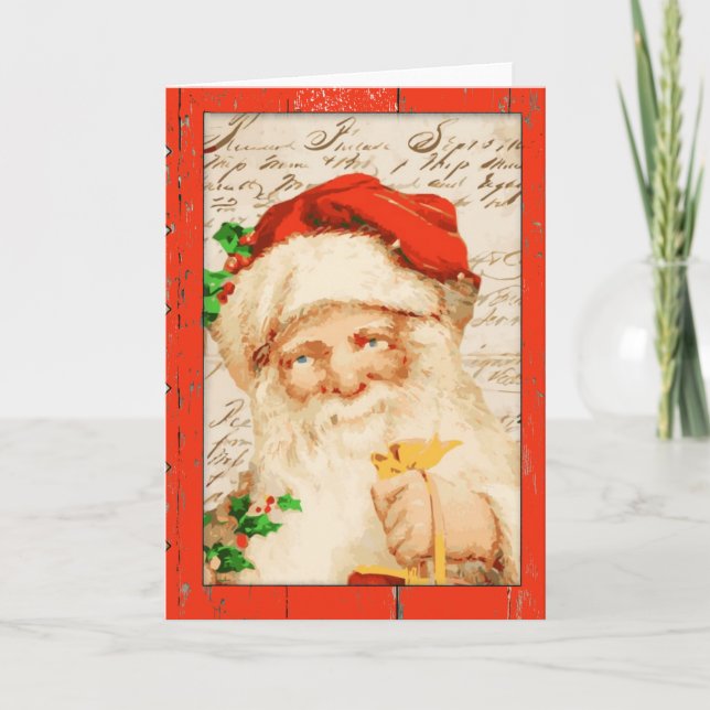Carte de Noël Père Noël vintage (Devant)