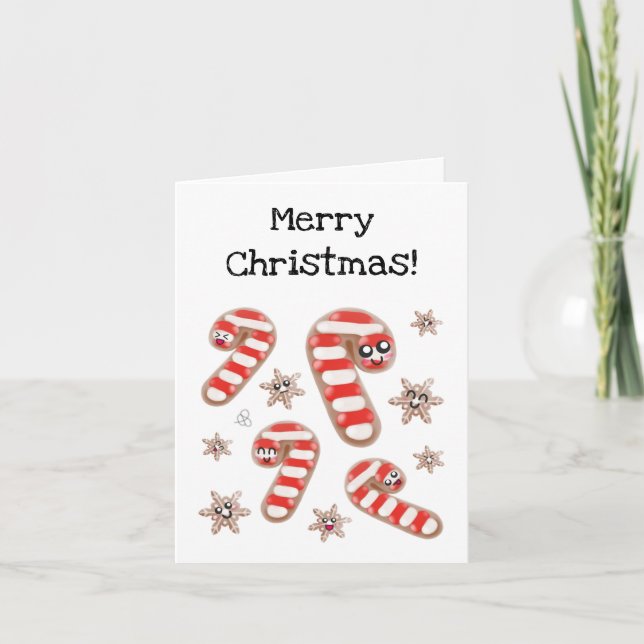 Carte de Noël personnalisable au pain d'épices - J (Devant)