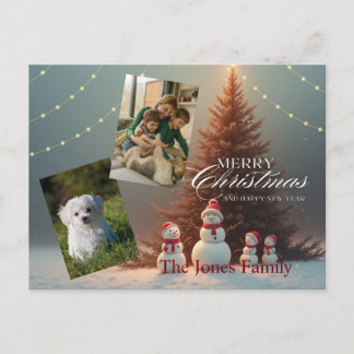 Carte de Noël personnalisable avec bonhomme de nei