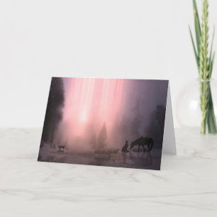 Carte de Noël personnalisable Cowboy et Horse