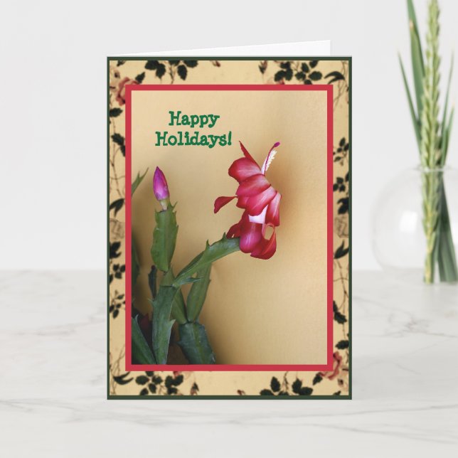 Carte de Noël personnalisable de cactus de Zago (Devant)