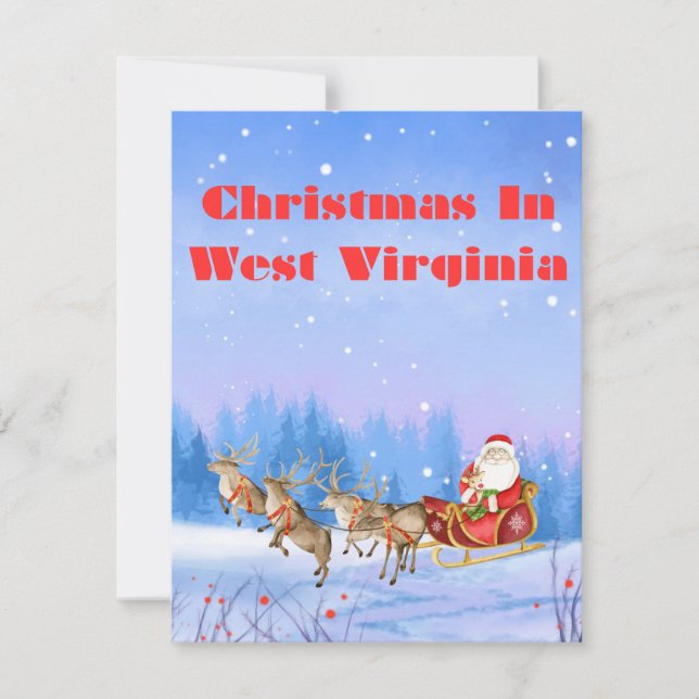 Carte de Noël personnalisable en Virginie Occident (Devant)