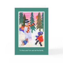 Carte de Noël personnalisable - Snowman