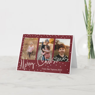 Carte de Noël personnalisée 3 photo collage