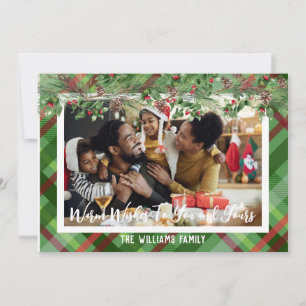 Carte de Noël personnalisée à carreaux photo Fêtes