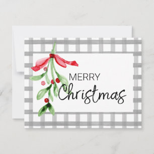 Carte de Noël personnalisée à l'aquarelle Mistleto