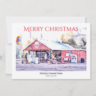 Carte de Noël personnalisée Aquarelle Route 66