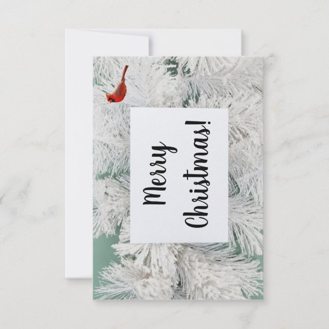 Carte de Noël personnalisée Arbre couvert de neige (Devant)