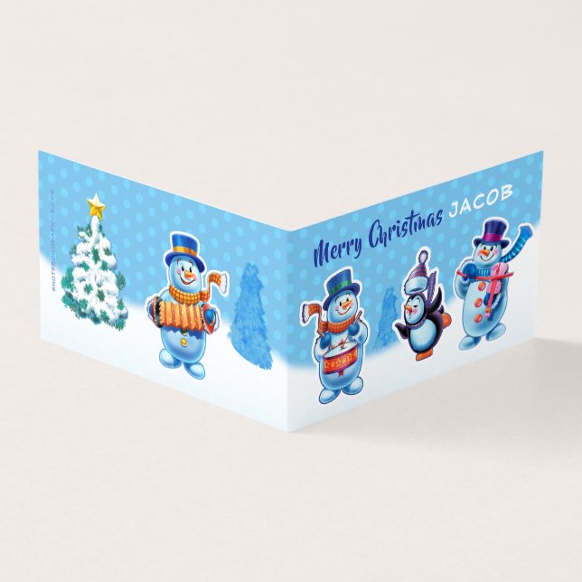 Carte de Noël personnalisée - avant et arrière mus (Outside)