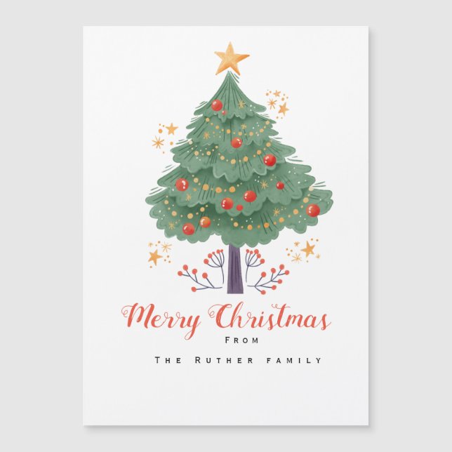 Carte de Noël personnalisée avec arbre (Devant)