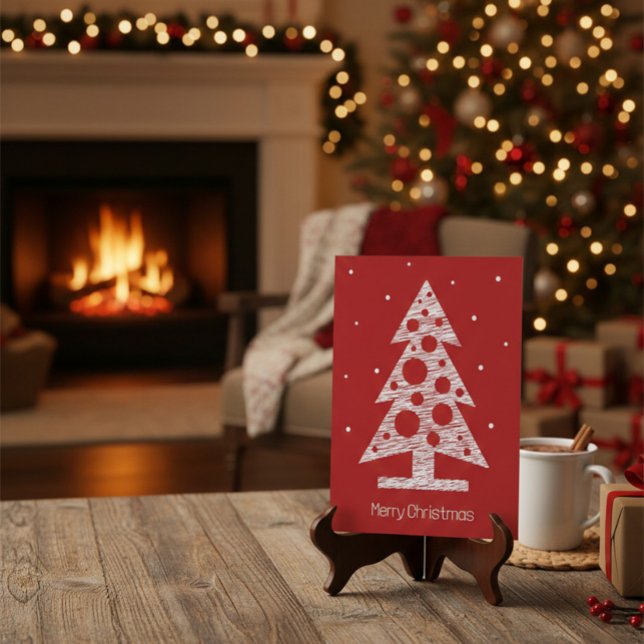 Carte de Noël personnalisée avec arbre d'art Abstr (Créateur téléchargé)