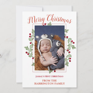 Carte de Noël personnalisée avec photo de bébé pou