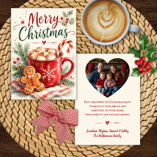 Carte de Noël personnalisée avec photo de cacao et