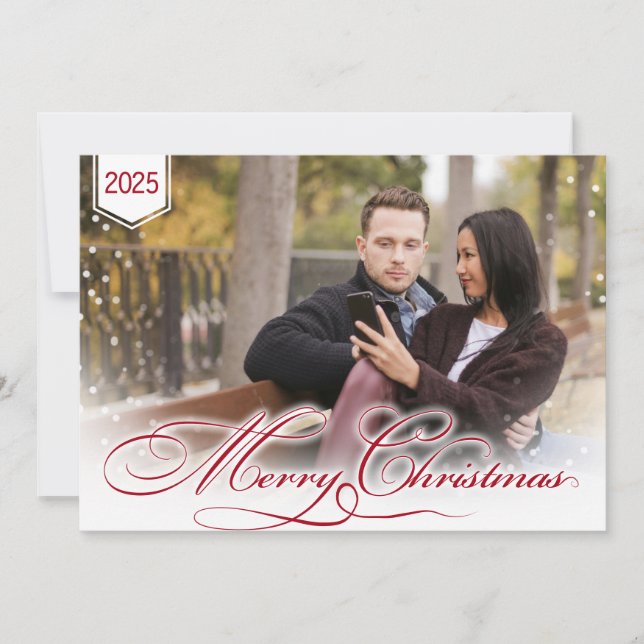 Carte de Noël personnalisée avec photo et thème (Devant)