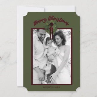 Carte de Noël personnalisée Burgundy Wreath