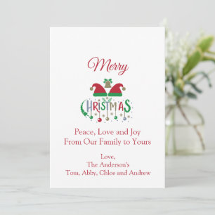 Carte de Noël personnalisée Chapeaux de Père Noël 