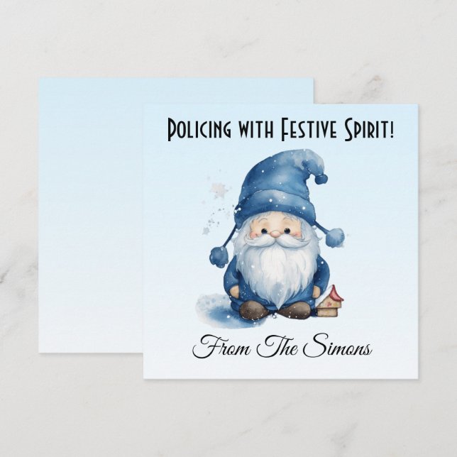 Carte de Noël personnalisée de la police (Devant / Derrière)