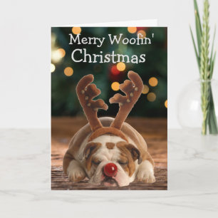 Carte de Noël personnalisée de votre Bulldog