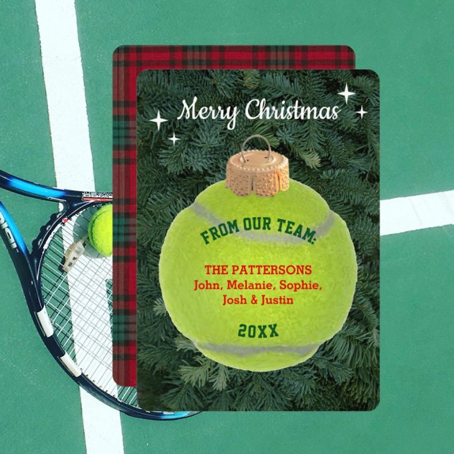Carte de Noël personnalisée du fan de tennis (Créateur téléchargé)