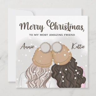 Carte de Noël personnalisée du meilleur ami Bestie