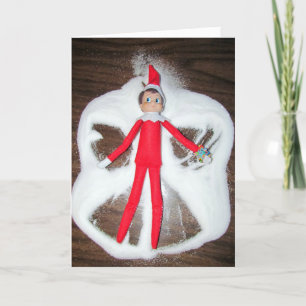 Carte de Noël personnalisée Elf Snow Angel