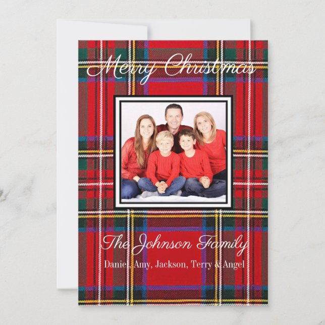 Carte de Noël personnalisée Flannel (Devant)