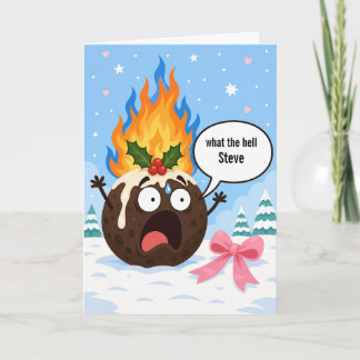 Carte de Noël personnalisée Funny Christmas Puddin