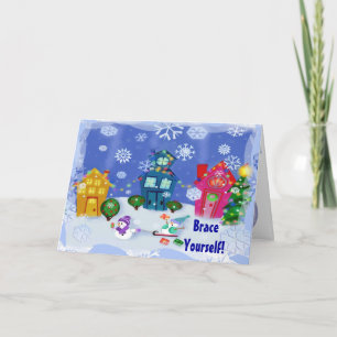 Carte de Noël personnalisée Funny Winter Scène
