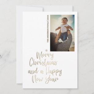 Carte de Noël personnalisée Gold Script