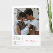 Carte de Noël personnalisée Joyeuse et brillante