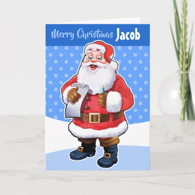 Carte de Noël personnalisée "Joyeux Noël votre nom (Devant)