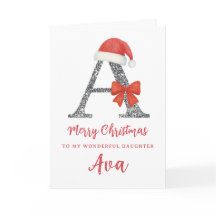 Carte de Noël personnalisée - Lettre A