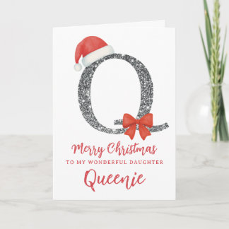 Carte de Noël personnalisée - Lettre Q