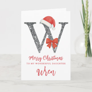 Carte de Noël personnalisée - Lettre W