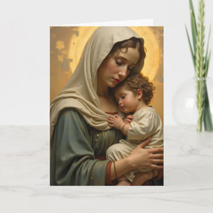 Carte de Noël personnalisée Marie Jésus bébé