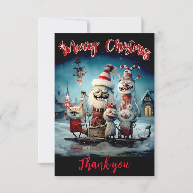 Carte de Noël personnalisée merci (Devant)