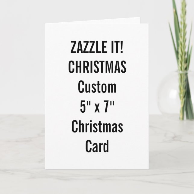 Carte de Noël personnalisée Modèle noir 5" x 7" (Devant)