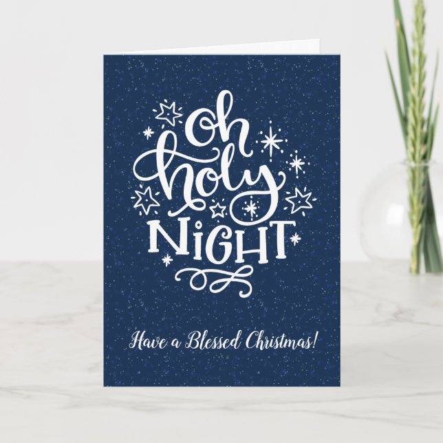 Carte de Noël personnalisée Oh Holy Night (Devant)