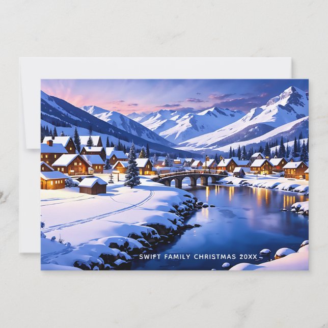 Carte de Noël personnalisée Paysage Hivernal Ennei (Devant)