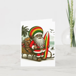 Carte de Noël personnalisée Père Noël jamaïcaine