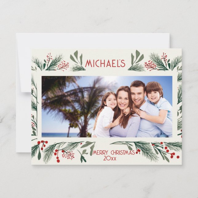 Carte de Noël personnalisée, photo de Noël (Devant)