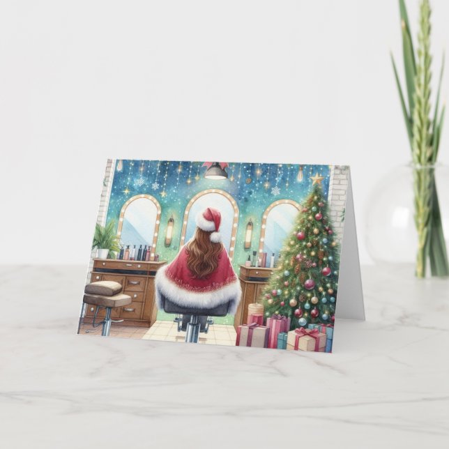 Carte de Noël personnalisée pour coiffeur (Devant)