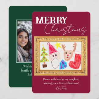 Carte de Noël personnalisée pour enfants avec art 