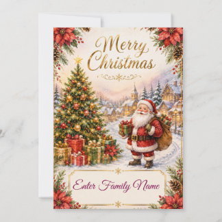 Carte de Noël personnalisée pour la famille avec l