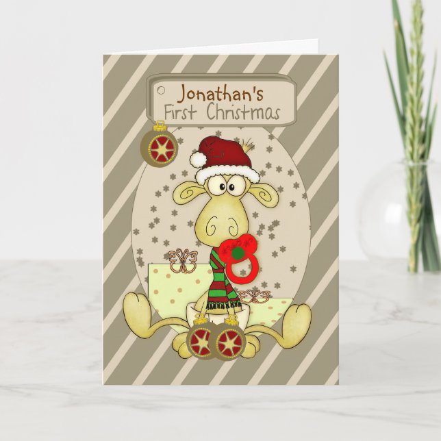 Carte de Noël personnalisée premier par Noël (Devant)