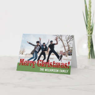 Carte de Noël personnalisée Red Green Family