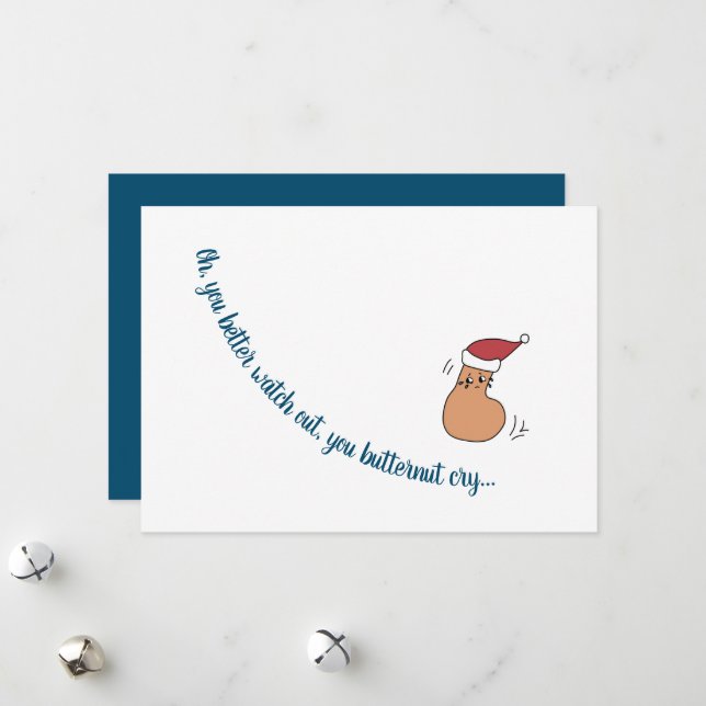 Carte de Noël personnalisée "You Butternut Cry" (Devant/Arrière en situation)