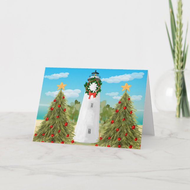 Carte de Noël phare (Devant)