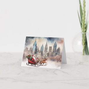 Carte de Noël Philly avec Père Noël & Reindeer