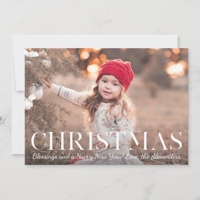 Carte de Noël photo avec bénédictions de Noël (Devant)